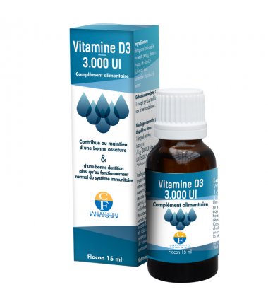 VITAMINE D3 3000UI gouttes - 15 ml