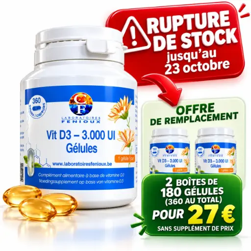 [G749] VITAMINE D3 3000UI - 360 Softgelcapsules